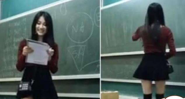 90后“长筒袜”美女老师走红，弯腰的那一刻，网友：捂脸