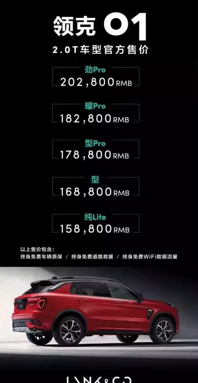 国产SUV售价15.88-22.08万，领克01或吊打一切？
