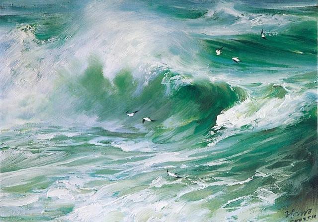 专门画"海"的油画家陈明油画大海系列作品欣赏
