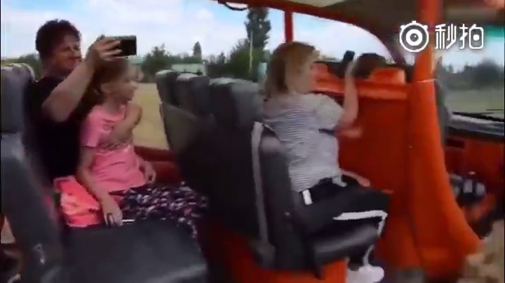 近日，俄罗斯一野生动物园，游客被一只冲上敞篷车撒娇的母狮子吓坏了！它对着...