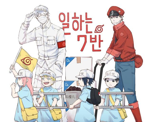 当火影忍者遇上工作细胞,第七班变成血小板,这鸣人也太可爱了