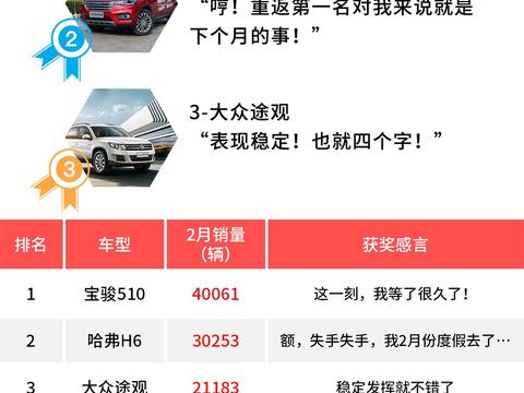 哈弗H6被反超1万辆!2月SUV销量变化惊人!