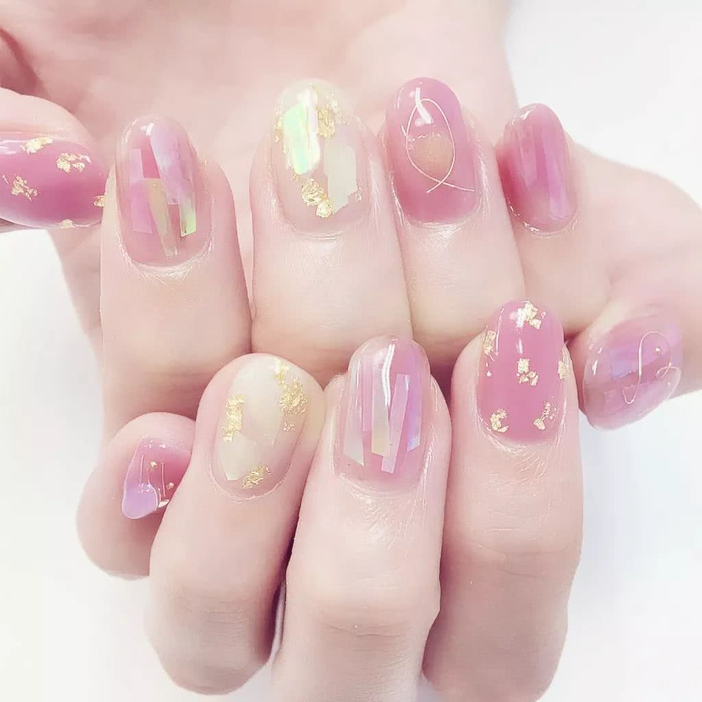 2018网红日系金箔美甲,美的太过分了!图三让人