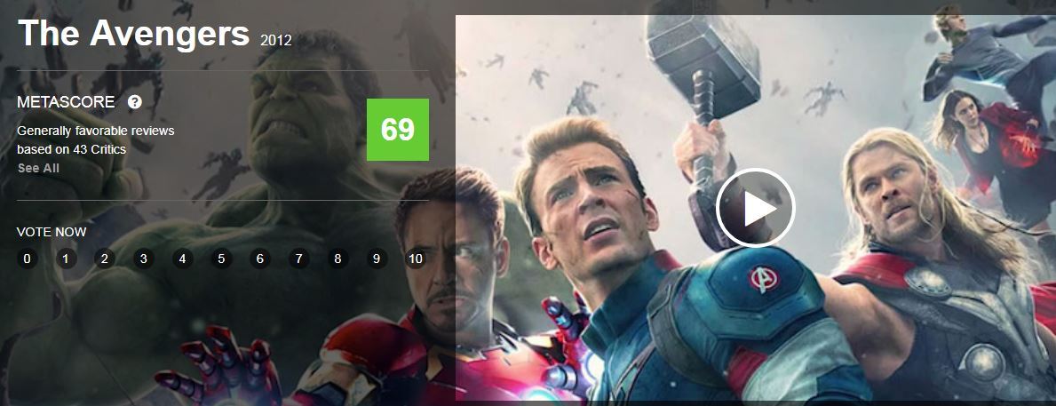 《复仇者联盟1、2、3》三部影片目前在烂番茄