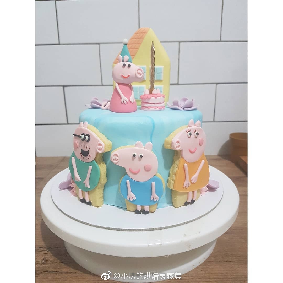 小朋友会喜欢的灵感18~peppa pig佩奇小猪蛋糕灵感~更多教程戳这里