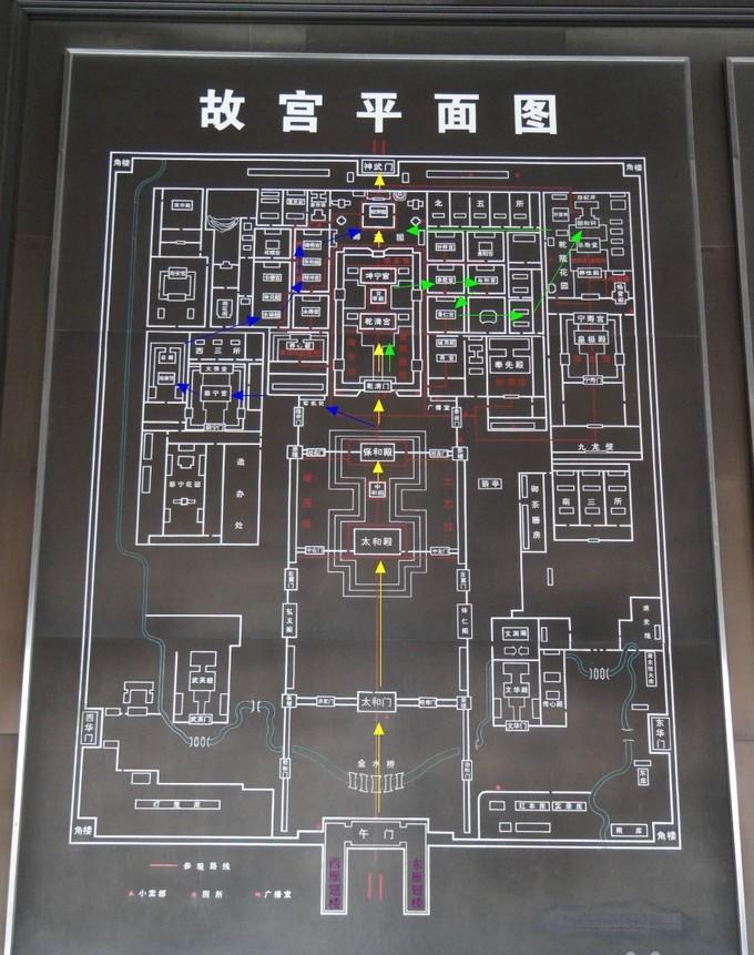 手绘故宫中轴线平面图