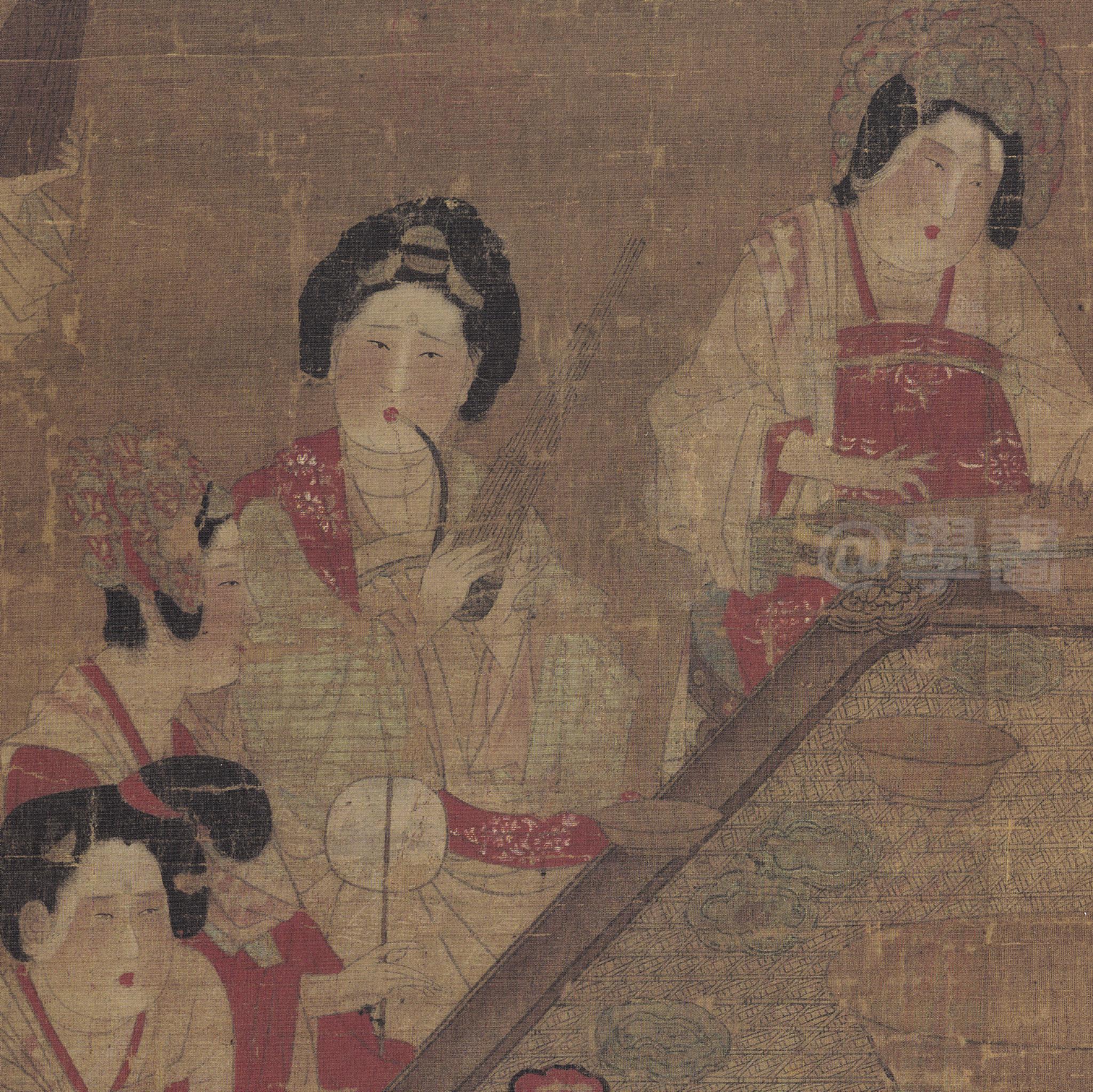 中国十大传世名画“唐宫仕女图”之《宫乐图》佚名