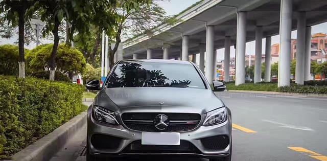 奔驰C200汽车改色电光灰车身贴膜效果图