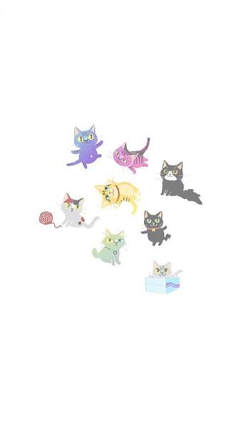 一大波可爱呆萌极简的卡通猫咪壁纸来袭~总有一款是你的菜！