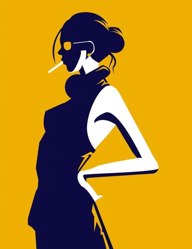 对比色人物插画 / duotone illustrations by neil v