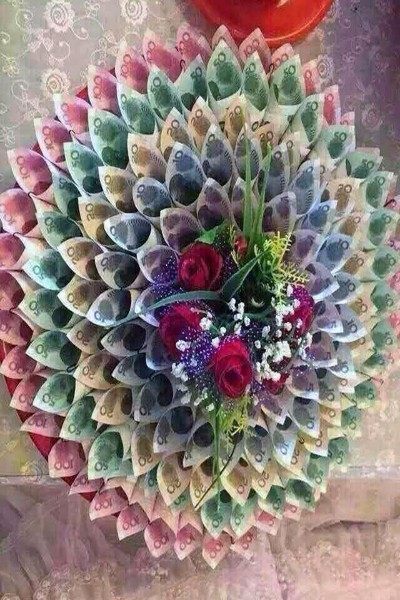 人民币做的花束图片