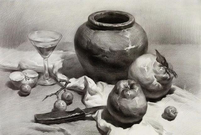 罐子素描图片图片