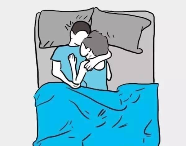 怀抱型:通常是男方抱着女方,非常亲密的睡觉姿势