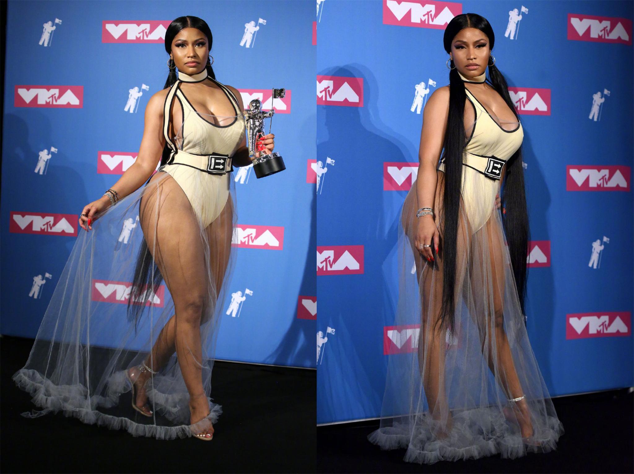 VMA红毯，欧美女rapper造型和身材一言难尽，还好有她们洗眼睛