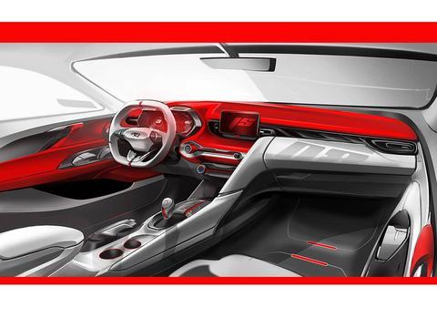 现代汽车的新一代Veloster掀背车内饰造型充满活力