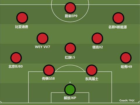 汽车圈世界杯，国产车首发阵容是这样的，看看你的车踢什么位置