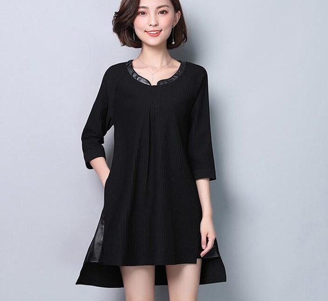 有小肚子的mm秋季穿件这样的打底衫裙子,显瘦