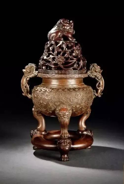 中国 清代銅香爐 銅嵌絲大香爐 銅器 5キロ