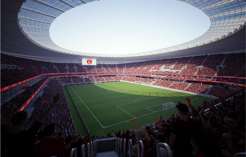 恒大汗颜! 中超新贵4.5万人专业足球场正式动工