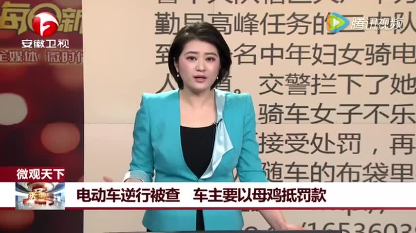 电动车逆行被交警处罚，奇葩车主竟耍赖要以母鸡抵罚款