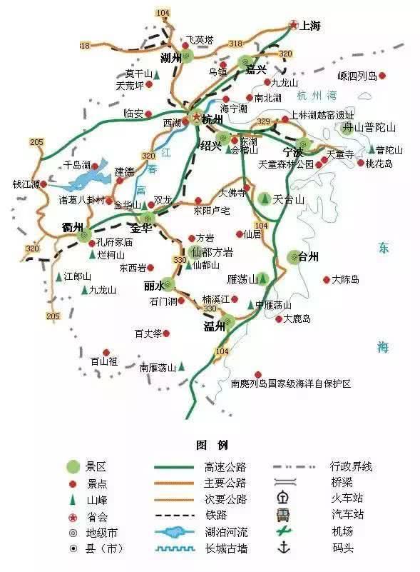 江浙沪旅游地图曝光，长三角原来还有这么多景点没去过!!