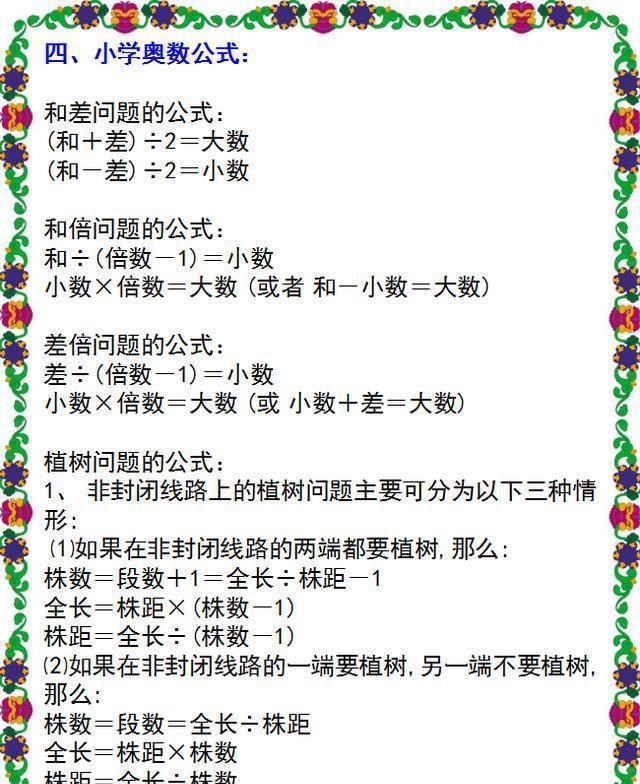 小学1-6年级最全数学公式, 绝对的干货! 赶紧