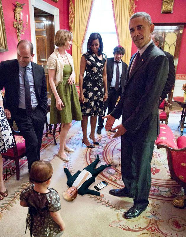 最搞笑唐纳德·特朗普图片,总统先生你多大了,还叫人抱啊!