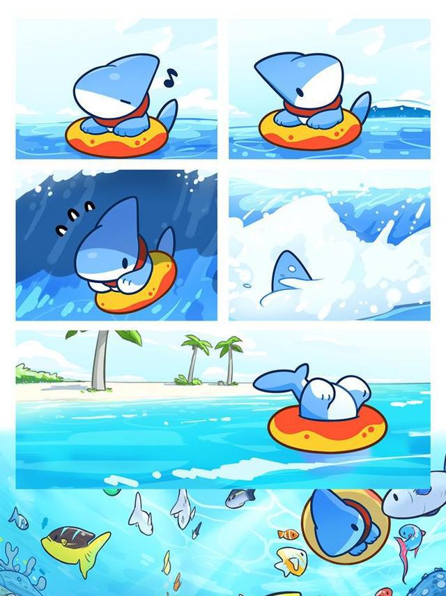 鲨鱼也能卖萌？韩国漫画师画出比狗狗还爱撒娇的小鲨鱼生活日常！
