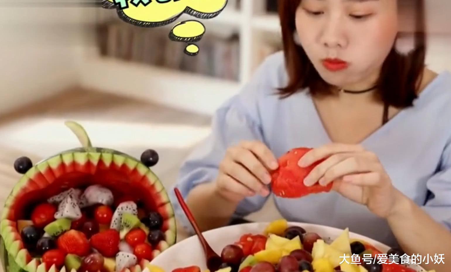 日本人看中国吃播, 大胃王吃10斤的大西瓜, 直