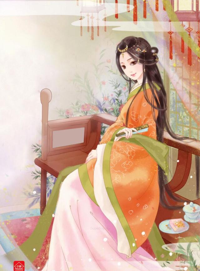 古风手绘美人图:万里江山不如你眉间一点朱砂