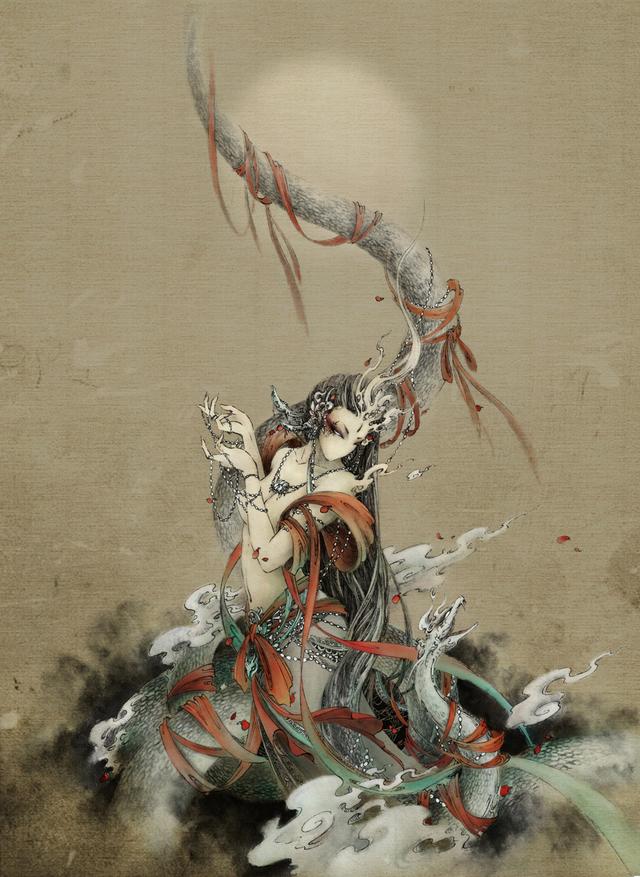 百妖异闻,缥缈绝美,人气插画师杉泽手绘《山海经》百妖插画精选