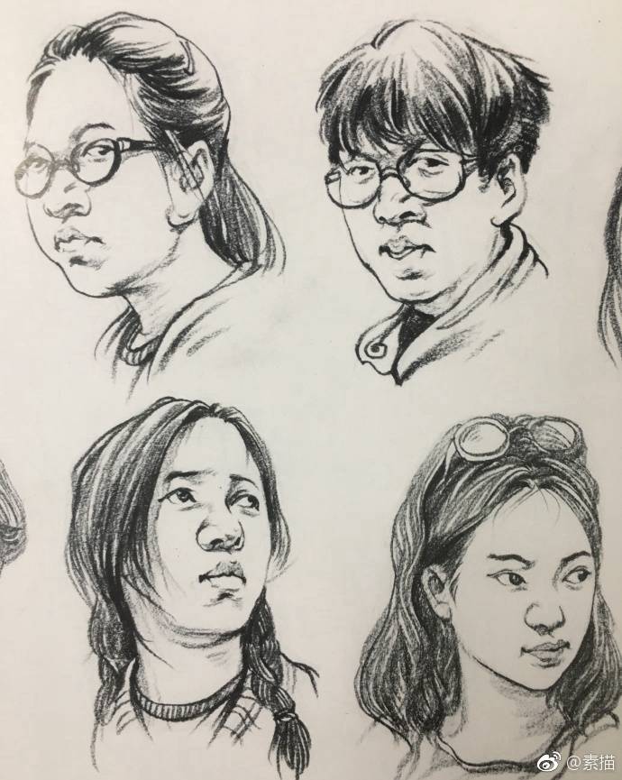 速写头部刻画速写头部