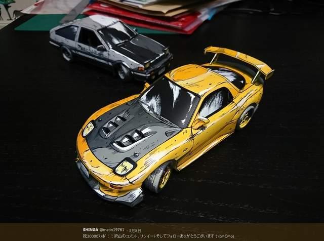 头文字d漫画风涂装这样的上色更有赛场的紧张感