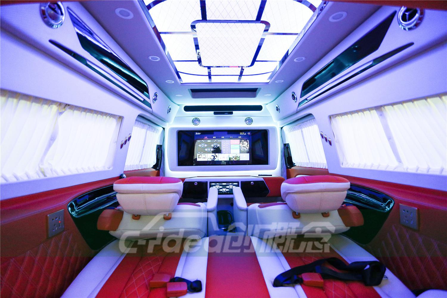 多种色彩展示，奔驰威霆内饰改装氛围灯光！