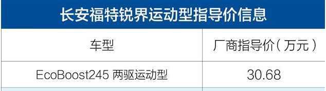 2017款福特7座SUV锐界正式上市 30.68万起售