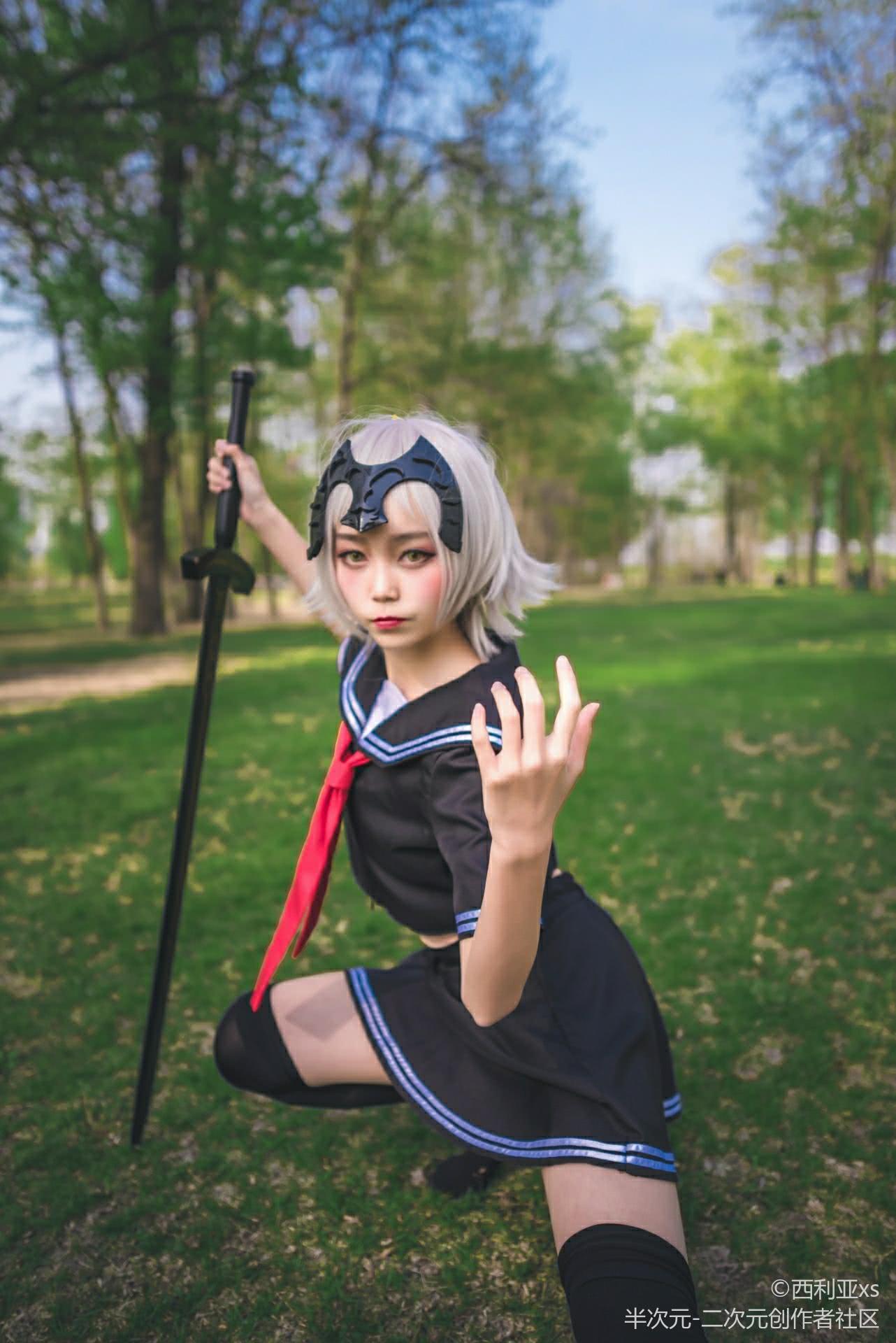 JKcosplay大师,JK真人cos 貂蝉 黑贞德jk制服cosplay 身材妖娆的小姐姐 腿超级长 制服控哦!