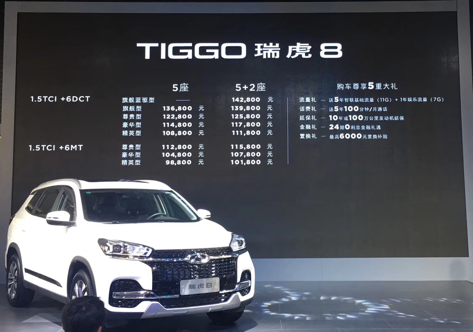 瑞虎8太原车展上市,售价区间9.88万至14.28万