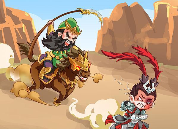 王者荣耀漫画关羽英勇斩吕布不服气的吕布要求关羽还他赤兔马