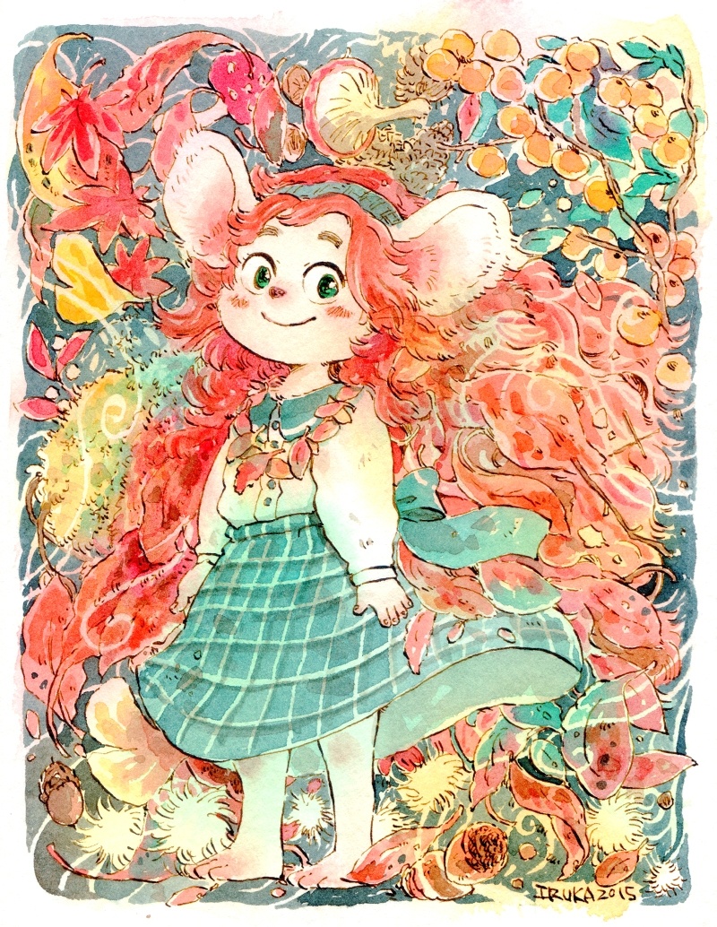 配色惊艳的动漫水彩绘本插画,日本插画师:ruka ito.