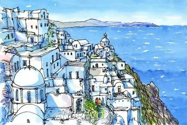 图纸|希腊插格式Andrevoyy的水彩彩画建筑风cad画家是xps钢笔图片