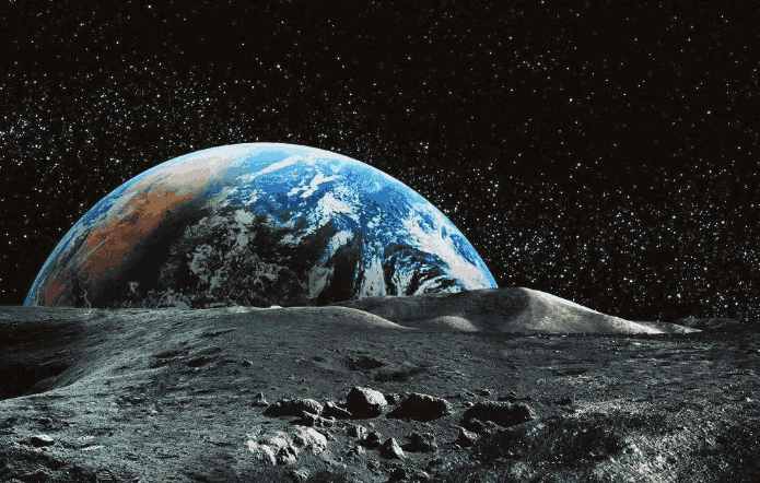 从月球看地球的照片
