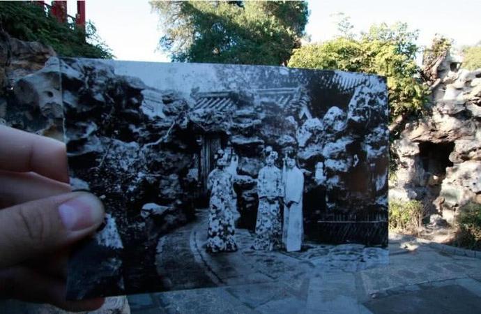 有个日本人拿着老照片,去故宫旅游,看得他顿时