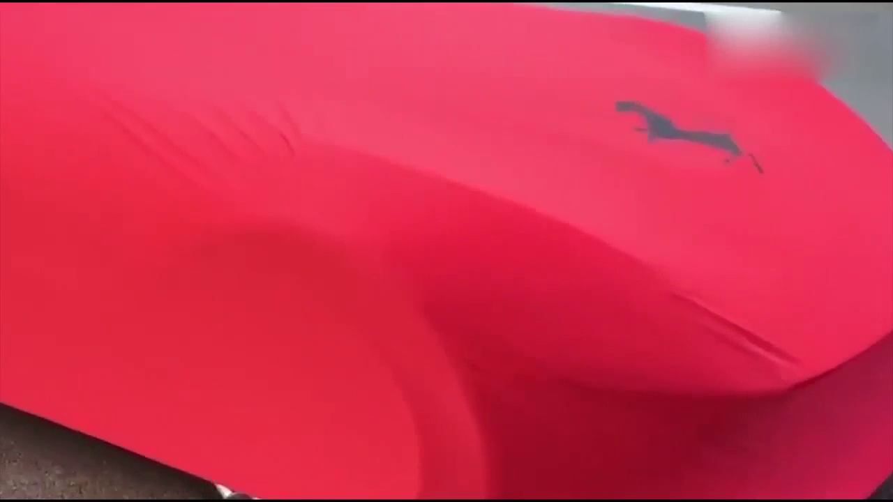 拉开遮车布以后，才知道黑色的超级跑车有多么霸气！