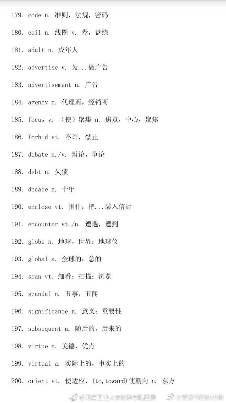 2018年200个英语四级必考高频词汇,闲暇时间