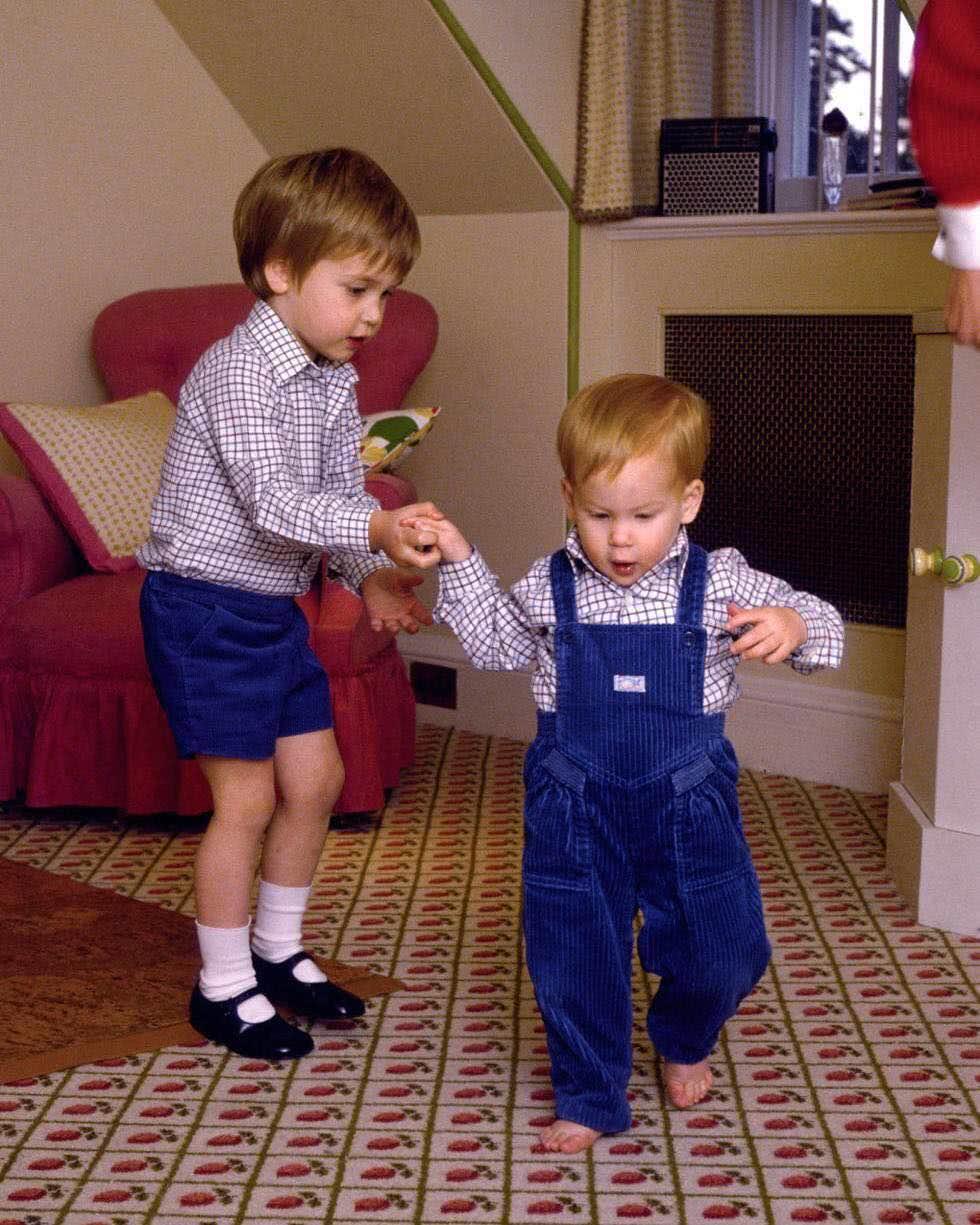 威廉王子和哈里王子童年兄弟照,任岁月变迁,兄
