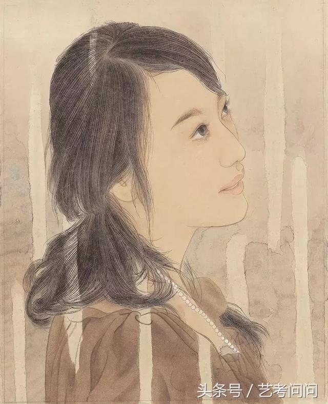 他笔下的江南才女，每一根发丝仿佛都充满理想化气质和诗意