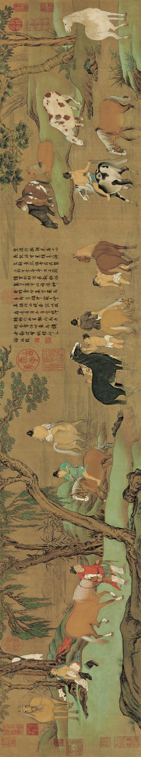 正文 赵雍,尊唐守父的绘画风格 赵孟頫去世后,赵氏家族人马画