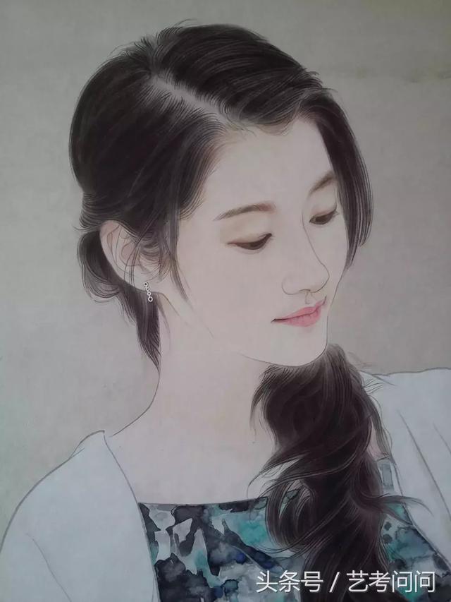 他笔下的江南才女，每一根发丝仿佛都充满理想化气质和诗意