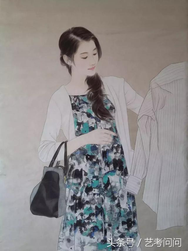 他笔下的江南才女，每一根发丝仿佛都充满理想化气质和诗意