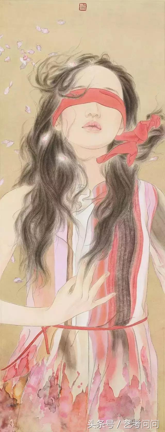 他笔下的江南才女，每一根发丝仿佛都充满理想化气质和诗意